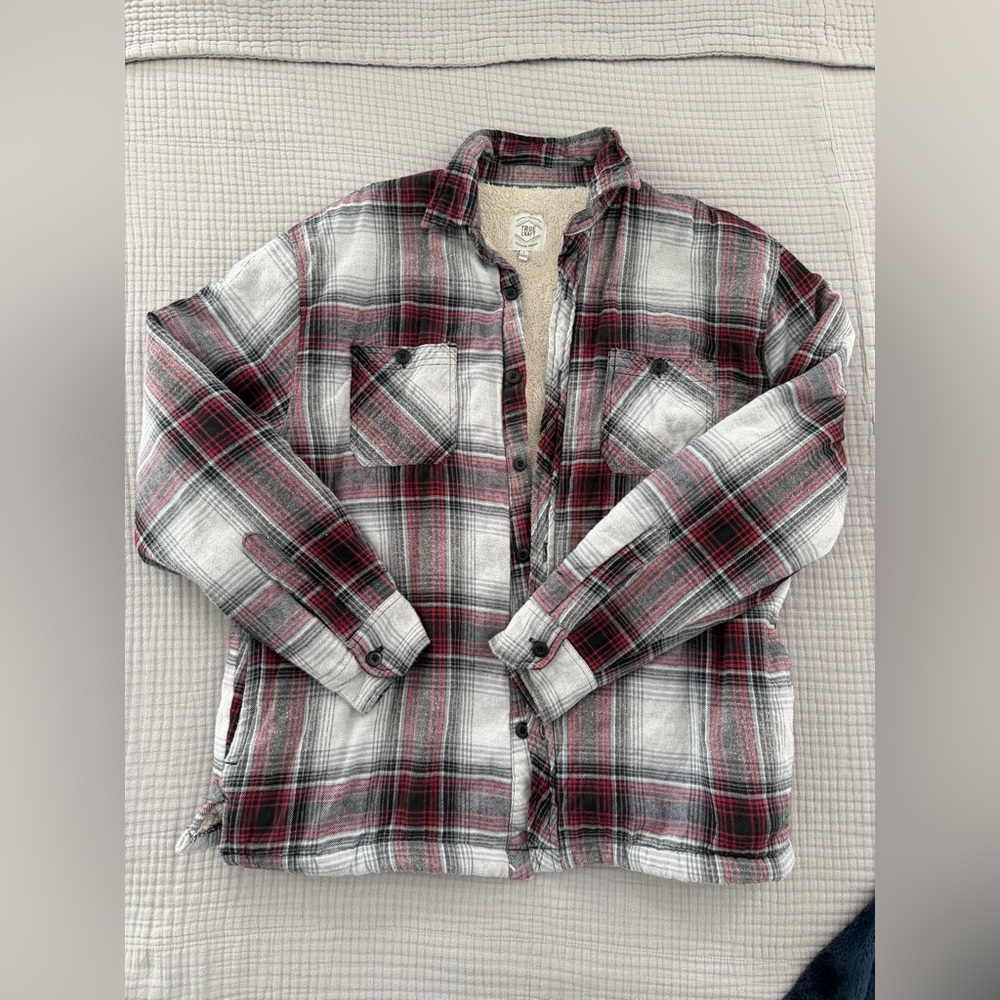 True Craft Red and Black Plaid Shirt with Cozy Lining men’s large